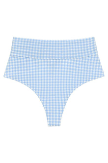 Added Coverage High Rise Bikini Bottom | Peri Micro Gingham