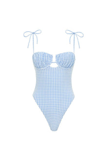 Petal One-Piece | Peri Micro Gingham