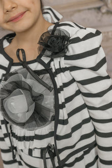 Baby Girls | Monaco and Striped Cardigan | Black & White
