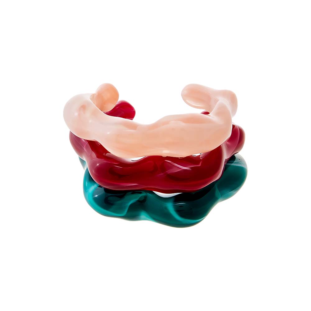 Multi-Color Color Pop Wave Resin Bangle Set - Adina's Jewels