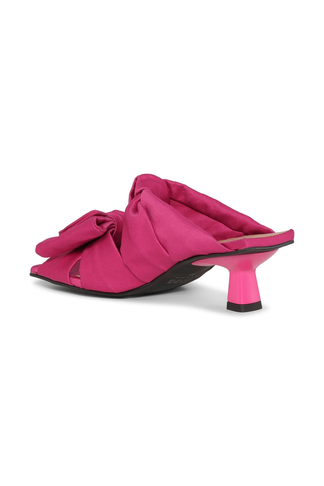 Pink Soft Kitten Heel Bow Mules | Love Potion