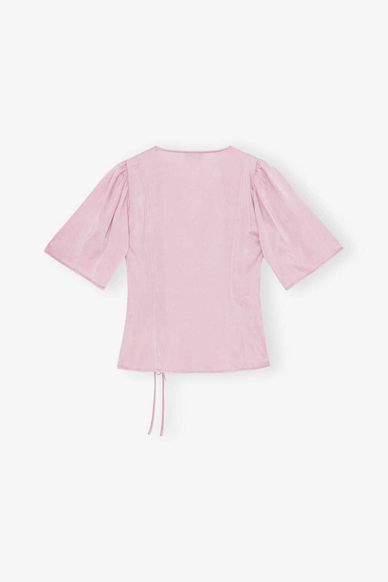 Pink Washed Satin Wrap Blouse | Bleached Mauve