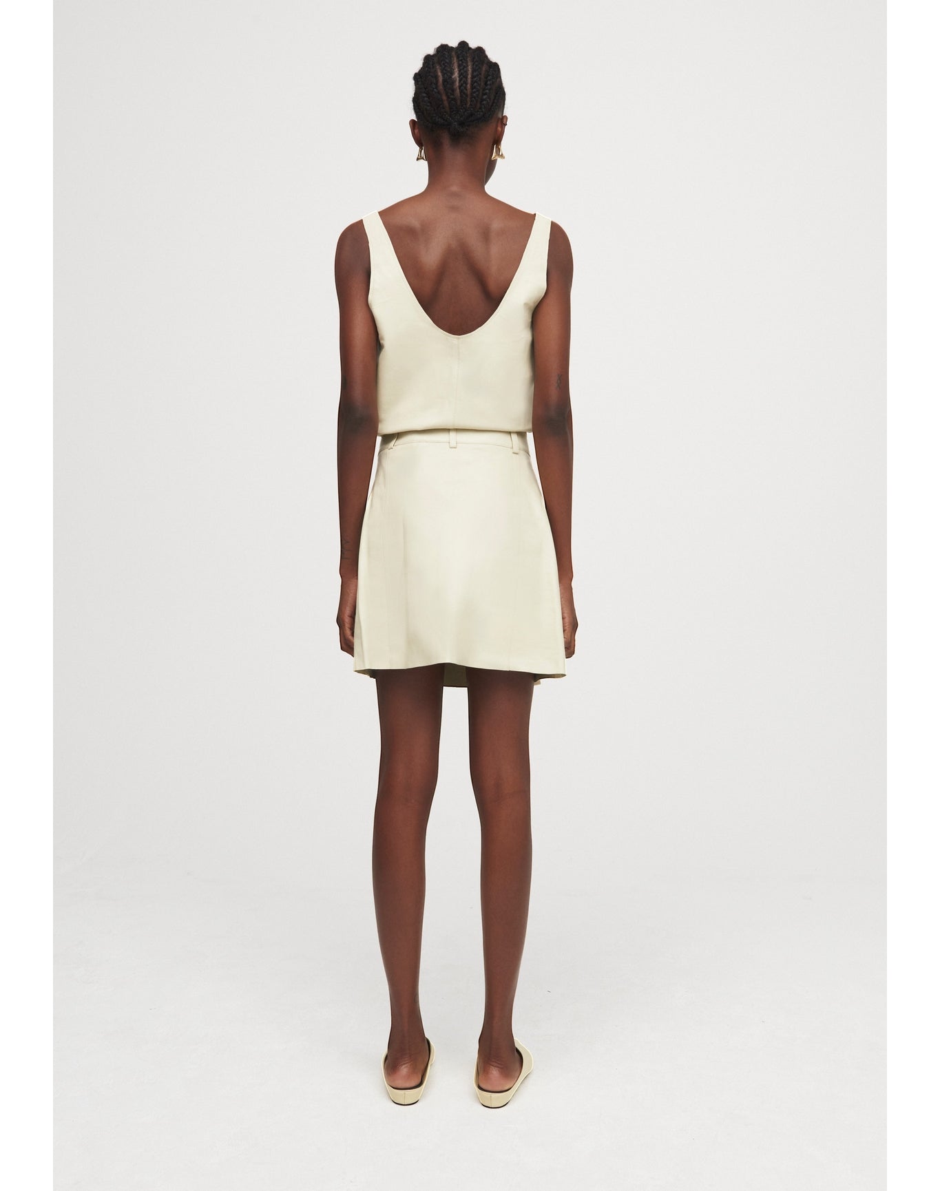 Pinto | Leather Mini Skirt | Oyster