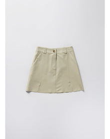 Pinto | Leather Mini Skirt | Oyster