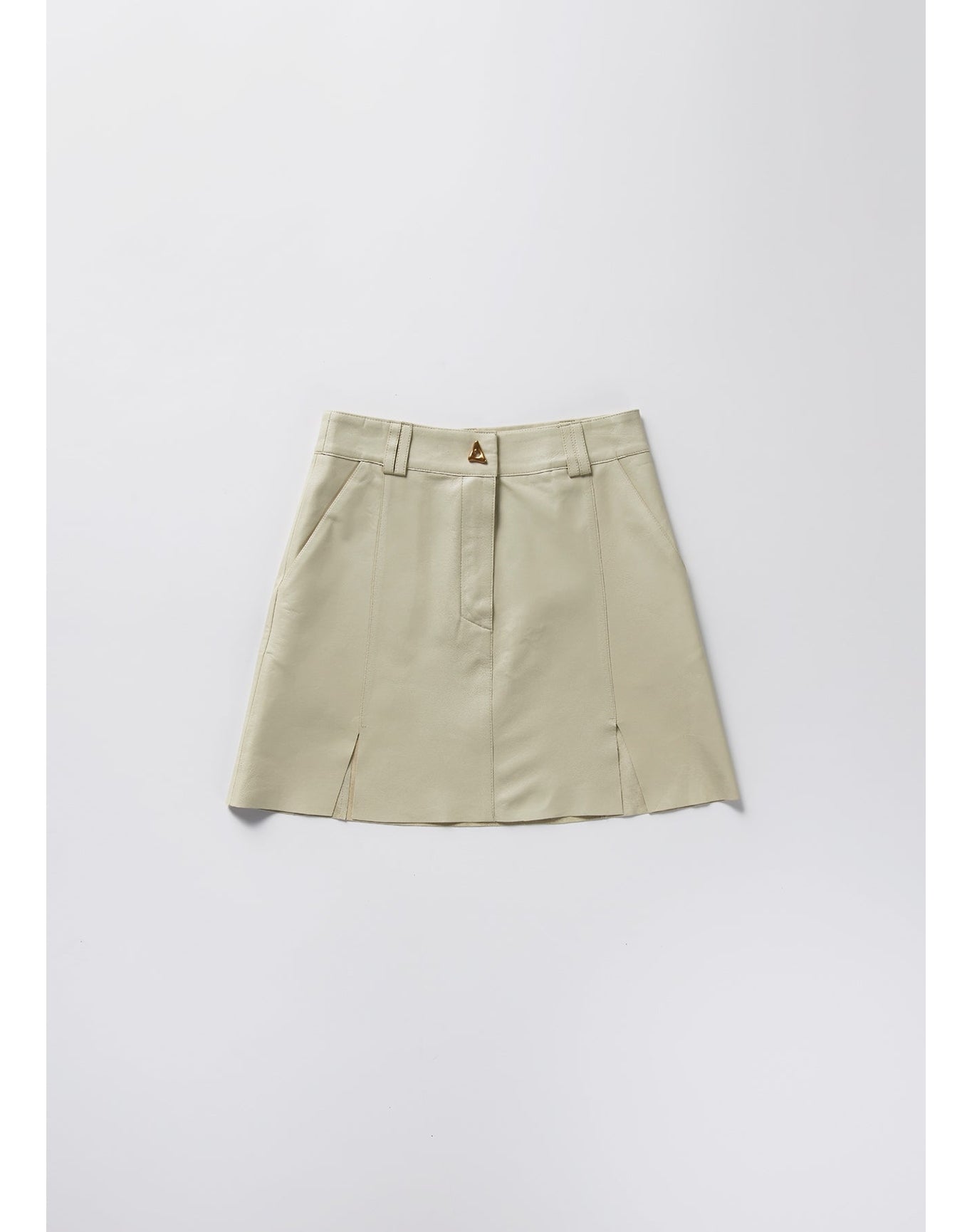 Pinto | Leather Mini Skirt | Oyster