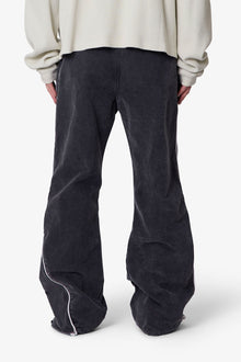 Piped Kick Flare Pants | Washed Black