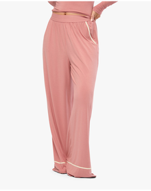 Piped Wide Leg Pant | Rose x Cream