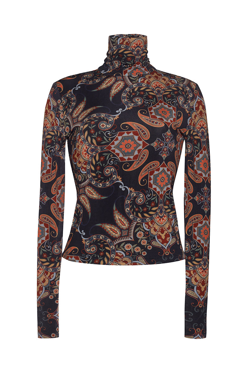 Piper Top | Black Vintage Paisley