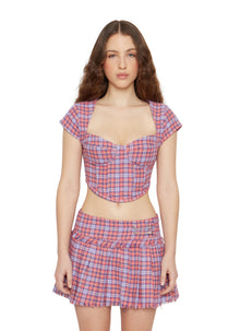 Womens | Plaid Corset | Lilac/Orange Plaid