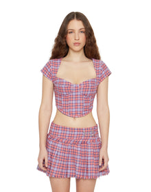 Plaid Corset | Lilac/Orange Plaid