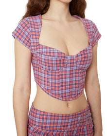 Plaid Corset | Lilac/Orange Plaid