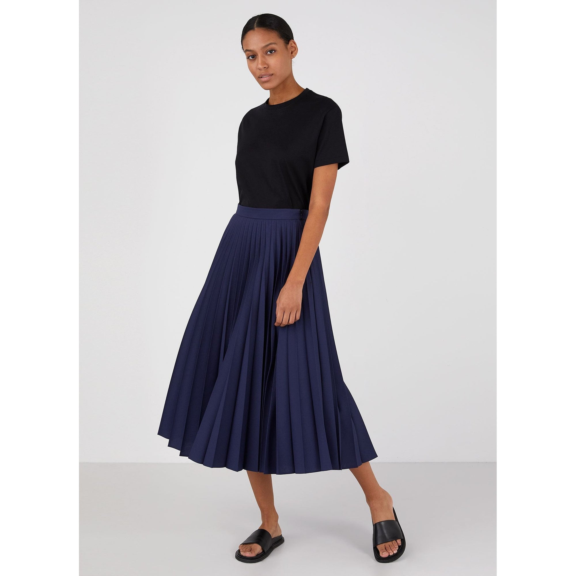 Pleated Skirt | Women | Navy