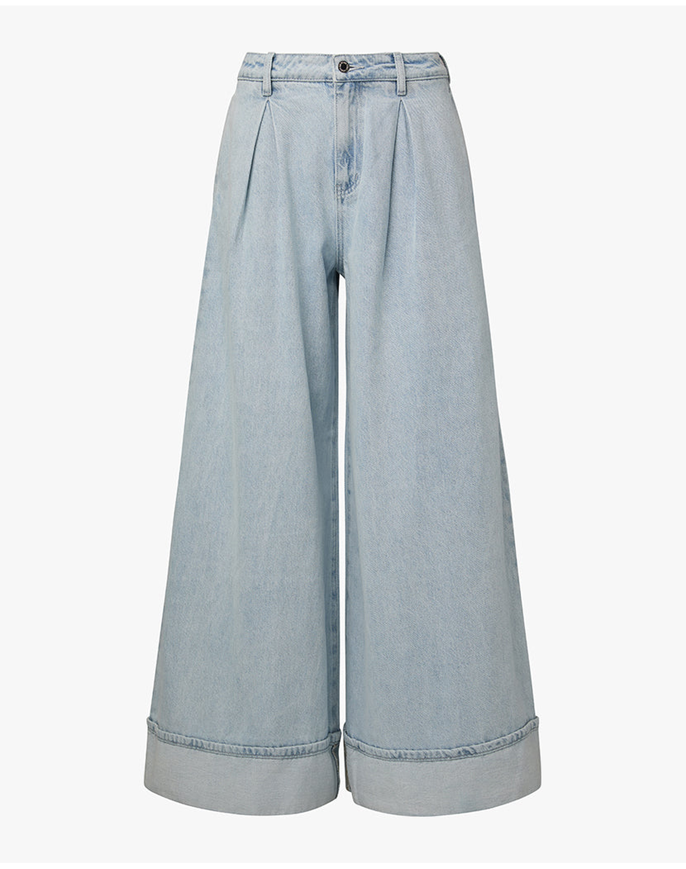 Pleated Wide Leg Jean | Super Light