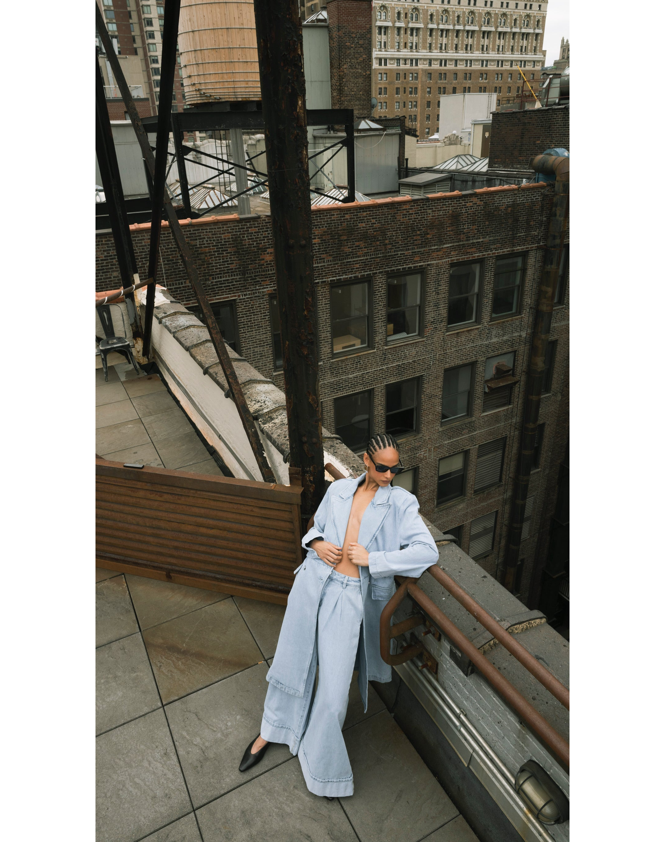 Pleated Wide Leg Jean | Super Light