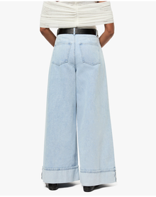 Pleated Wide Leg Jean | Super Light