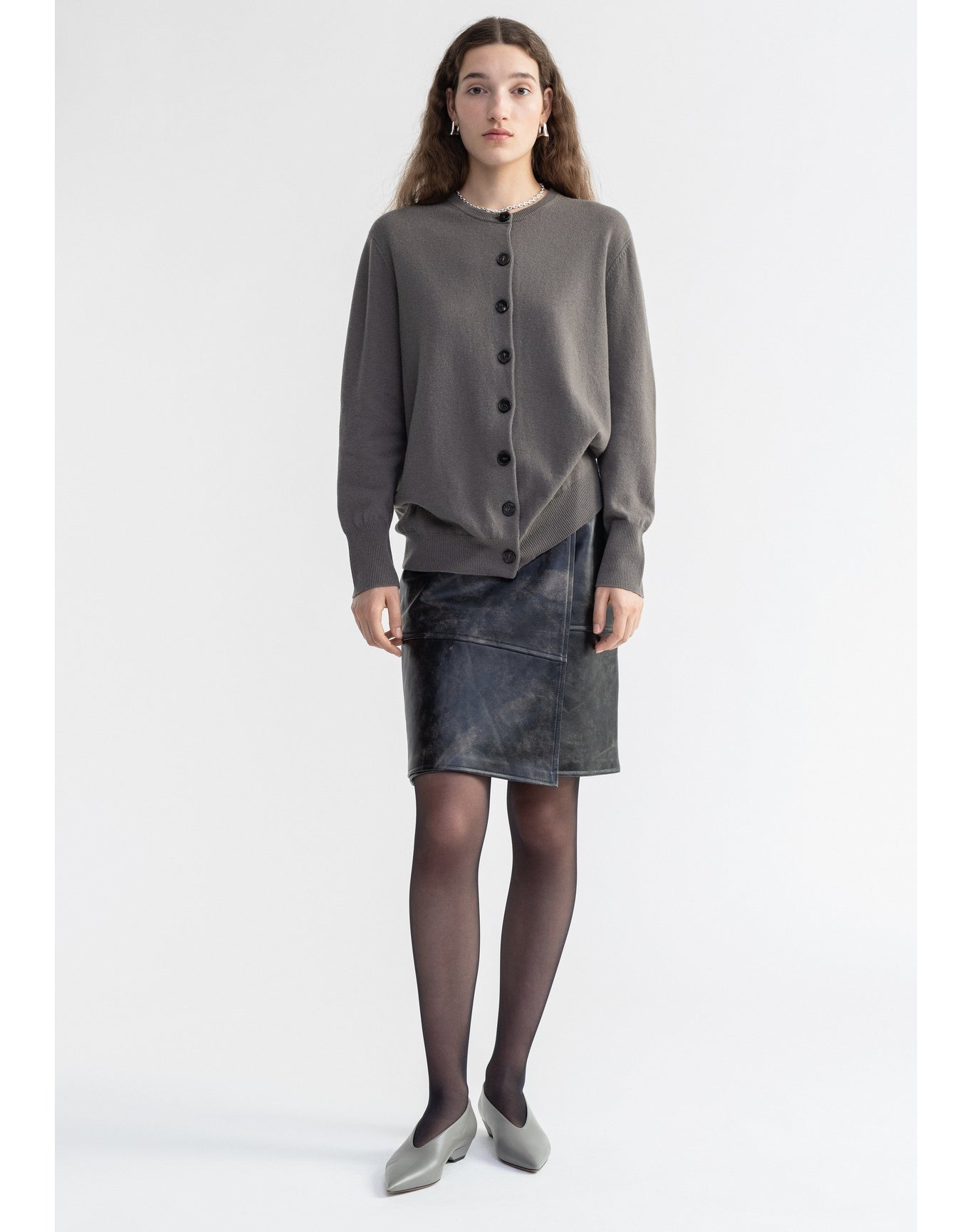 Plie | Pure Merino Wool Cardigan | Storm