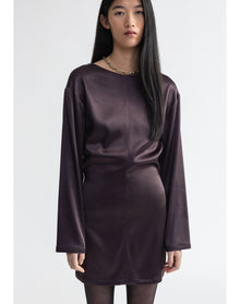 Pointe | Satin Mini Dress | Storm