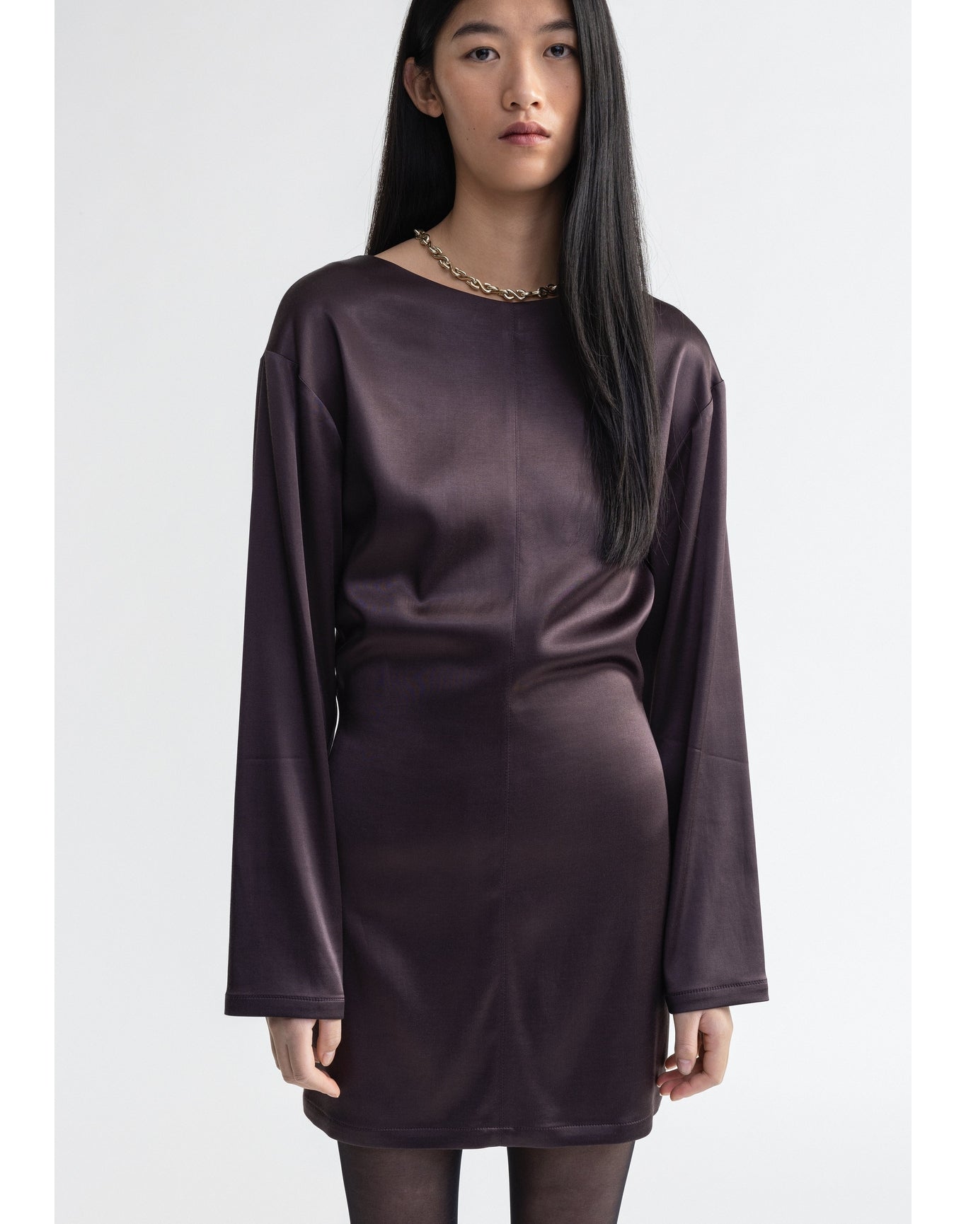 Pointe | Satin Mini Dress | Storm