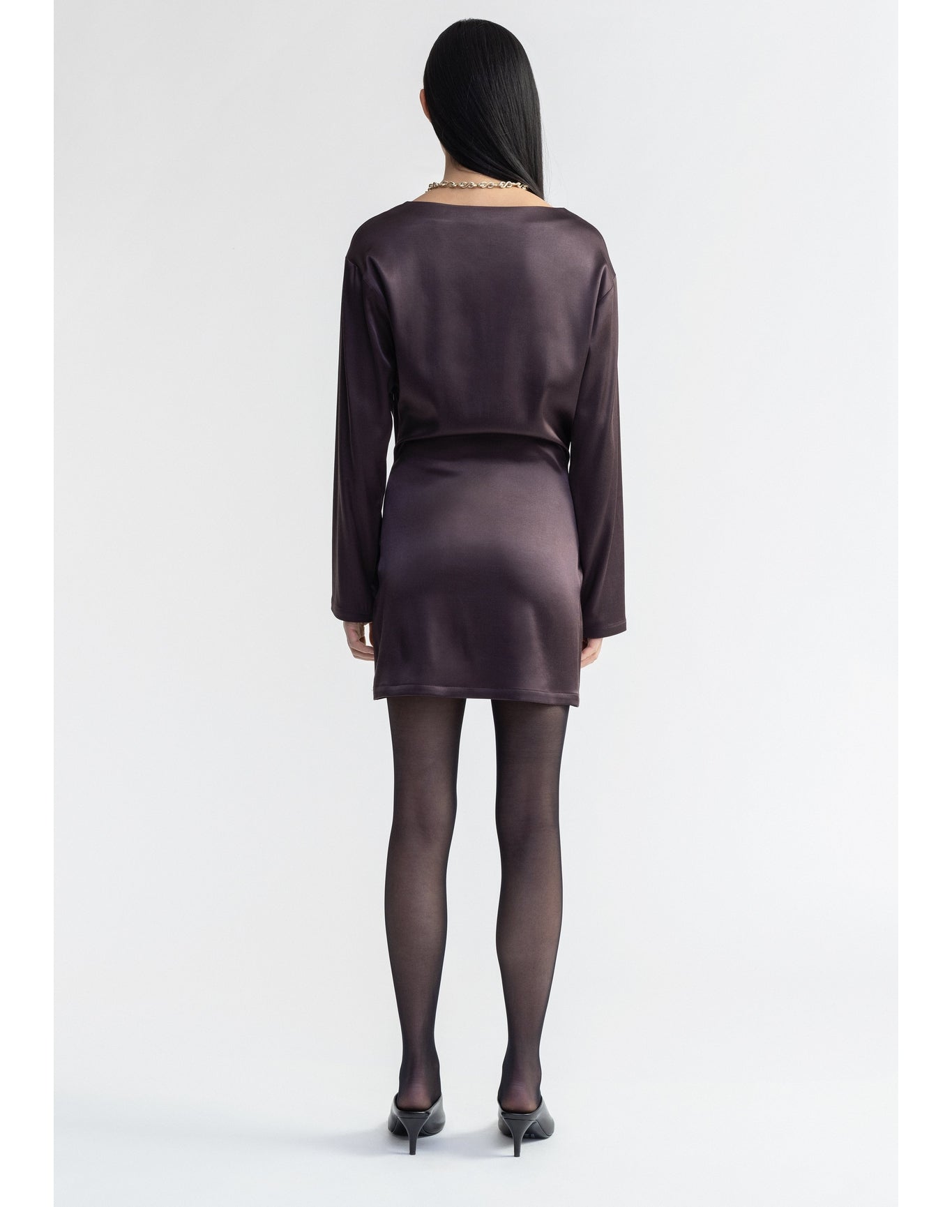Pointe | Satin Mini Dress | Storm