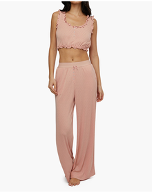 Pointelle Ruffle Tank | Blush