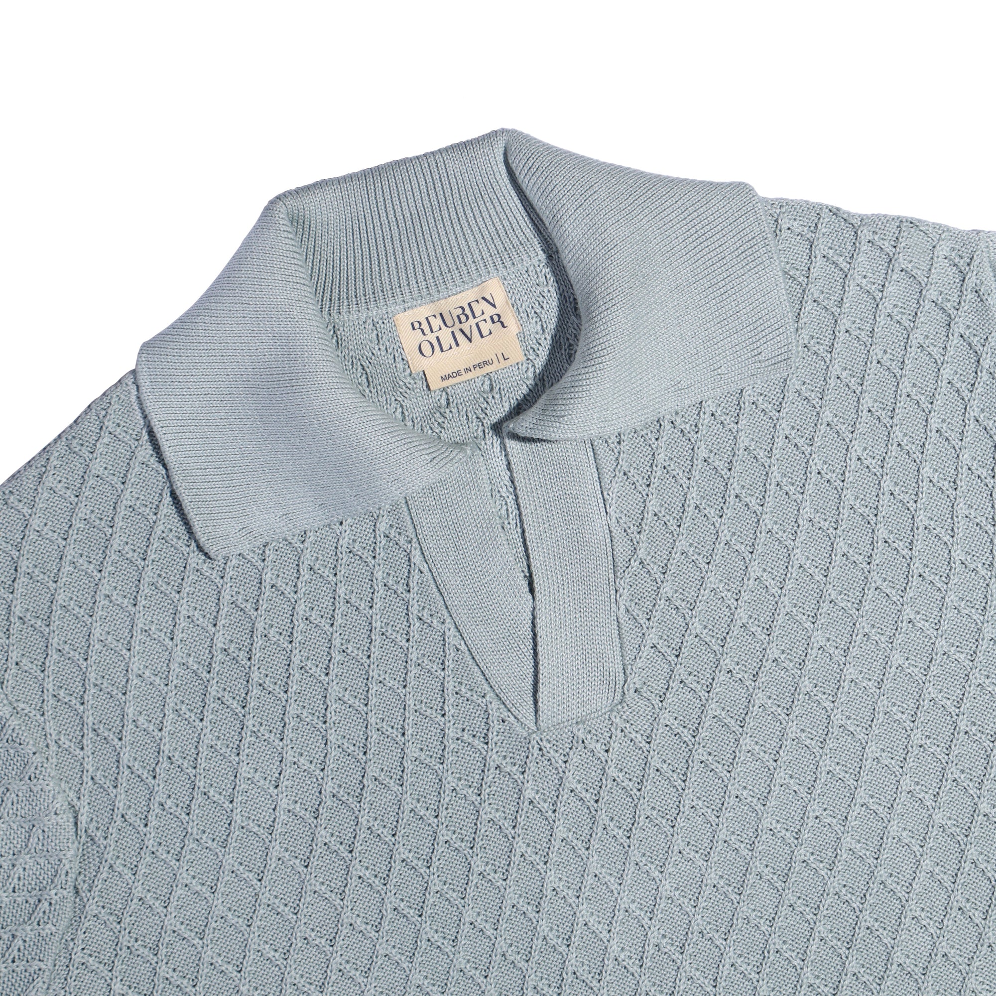 Long Sleeve Tennis Collar - Nantucket Blue Reuben Oliver