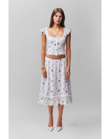 Pontia Top | Embroidered White