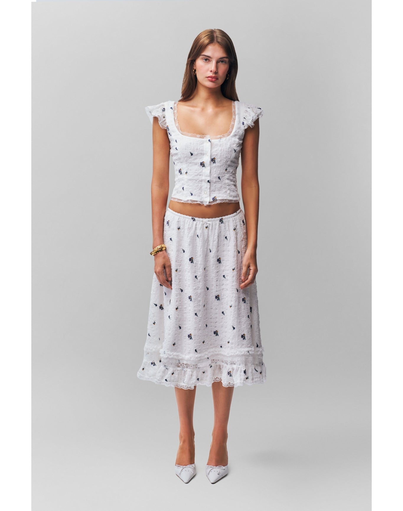 Pontia Top | Embroidered White