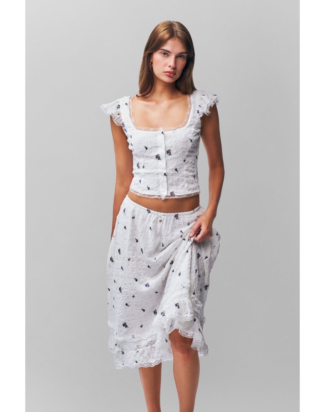 Pontia Top | Embroidered White