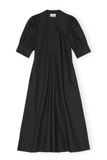 Poplin Midi Dress | Black