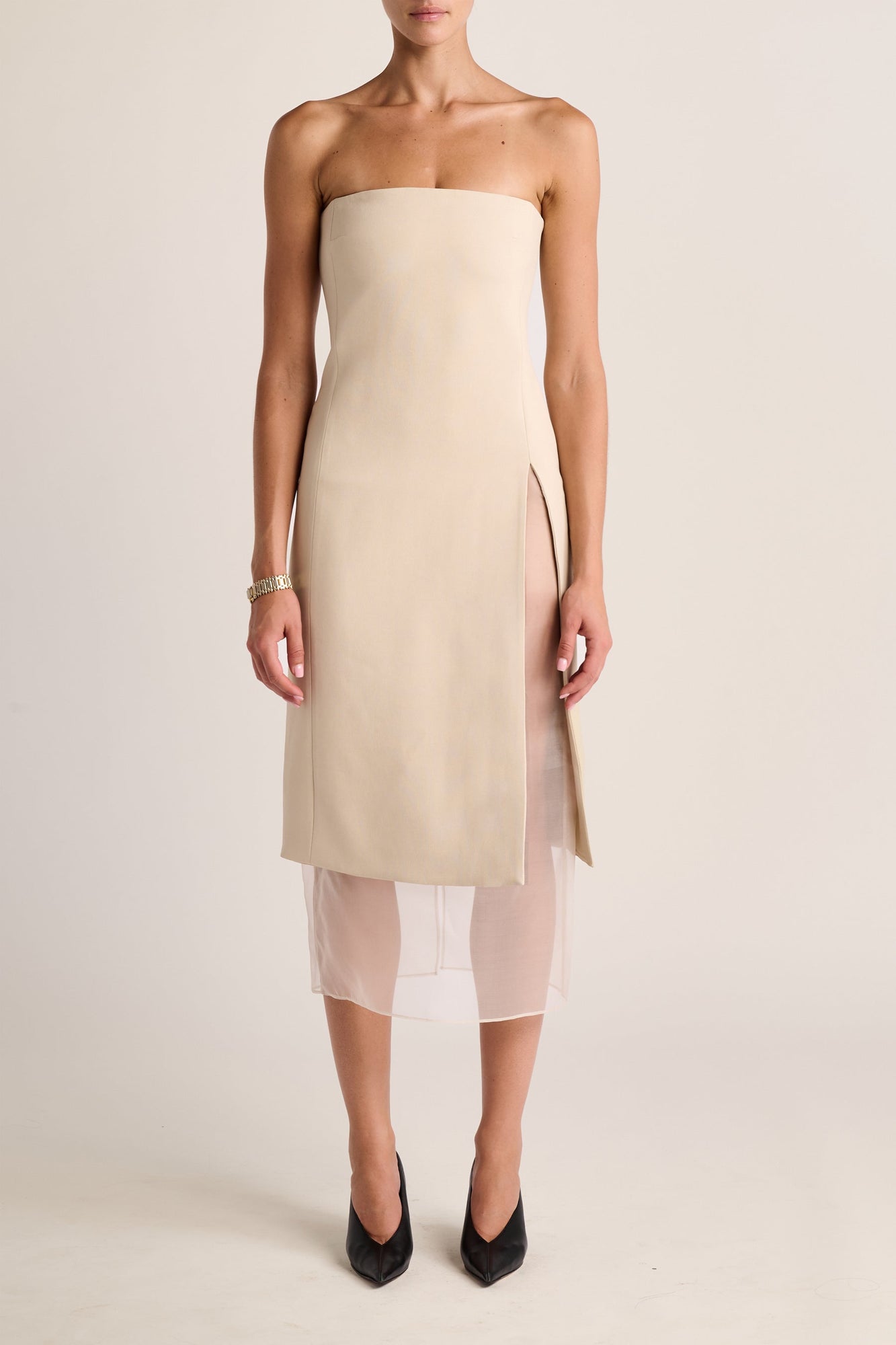Portia Strapless Dress | Oyster