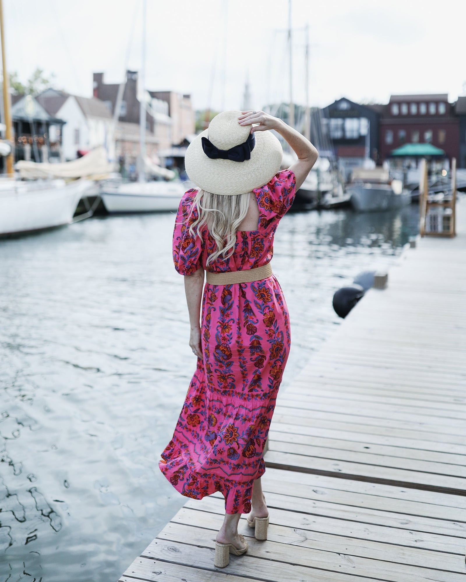 Folklore Flowers - Collins Dress - Bright Rose - Printfresh