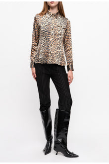 Print Satin Shirt | Leopard