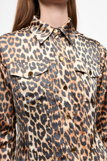 Print Satin Shirt | Leopard