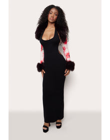 Printed Faux Fur Bolero | Water Floral