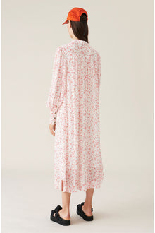 Printed Georgette Midi Dress | Egret