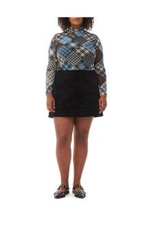 Printed Mesh Long sleeve Rollneck Sweater | Silver Lake Blue