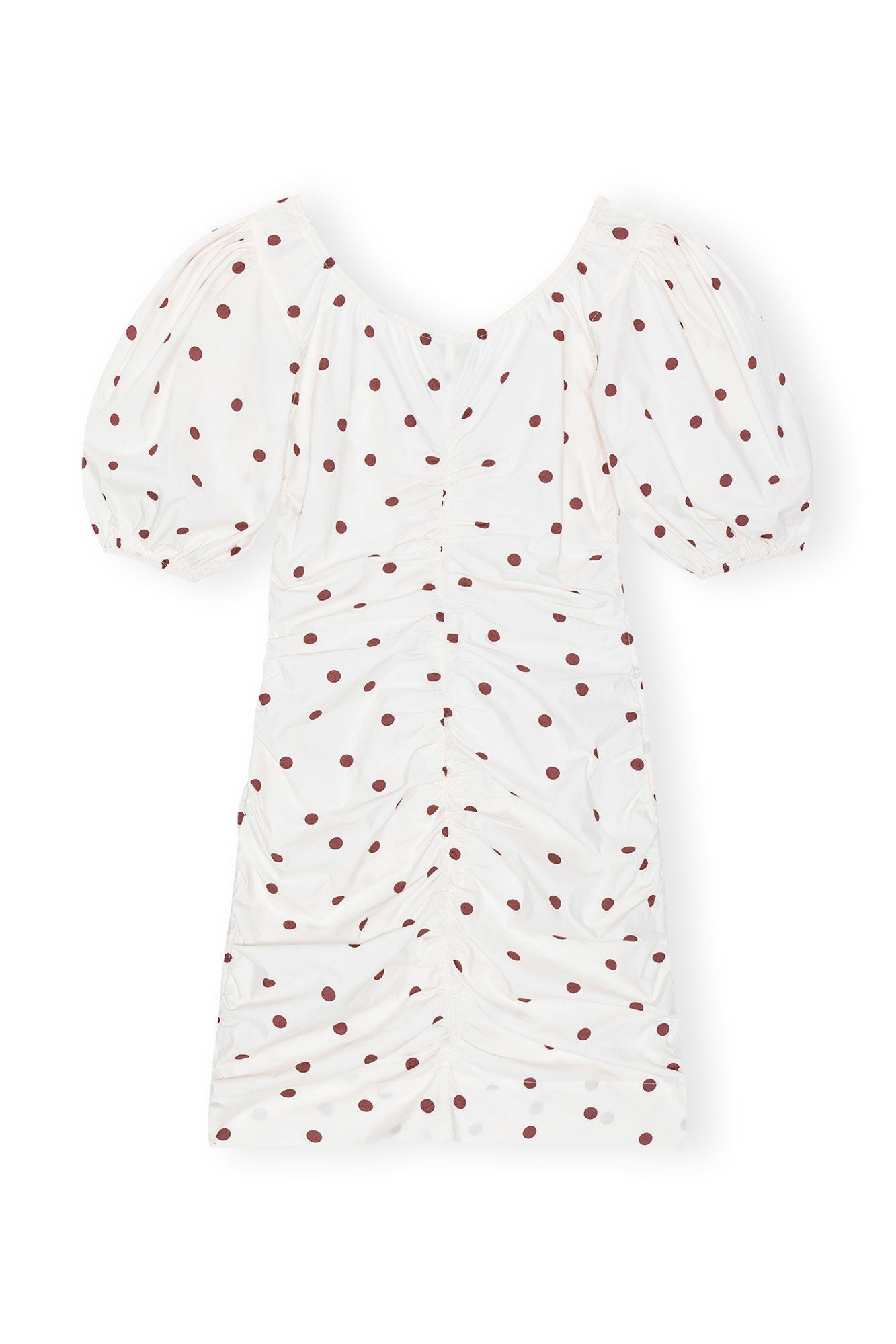 Printed U neck Mini Dress | Egret