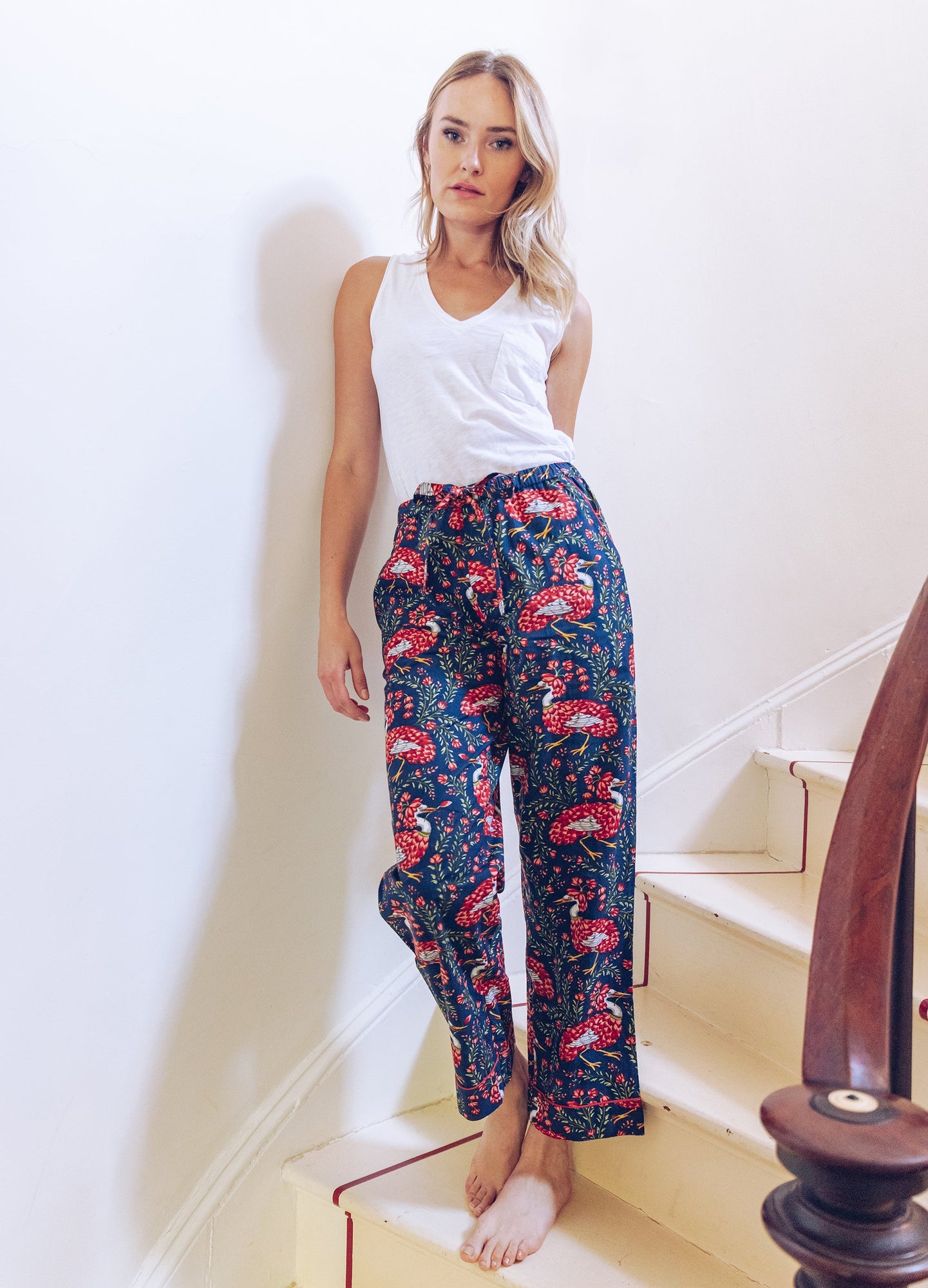 Queen Lotus - Pajama Pants - Indigo - Printfresh
