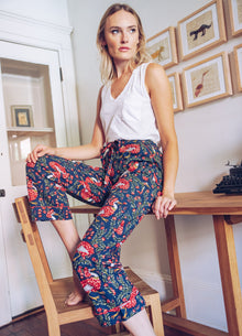 Queen Lotus - Pajama Pants - Indigo - Printfresh