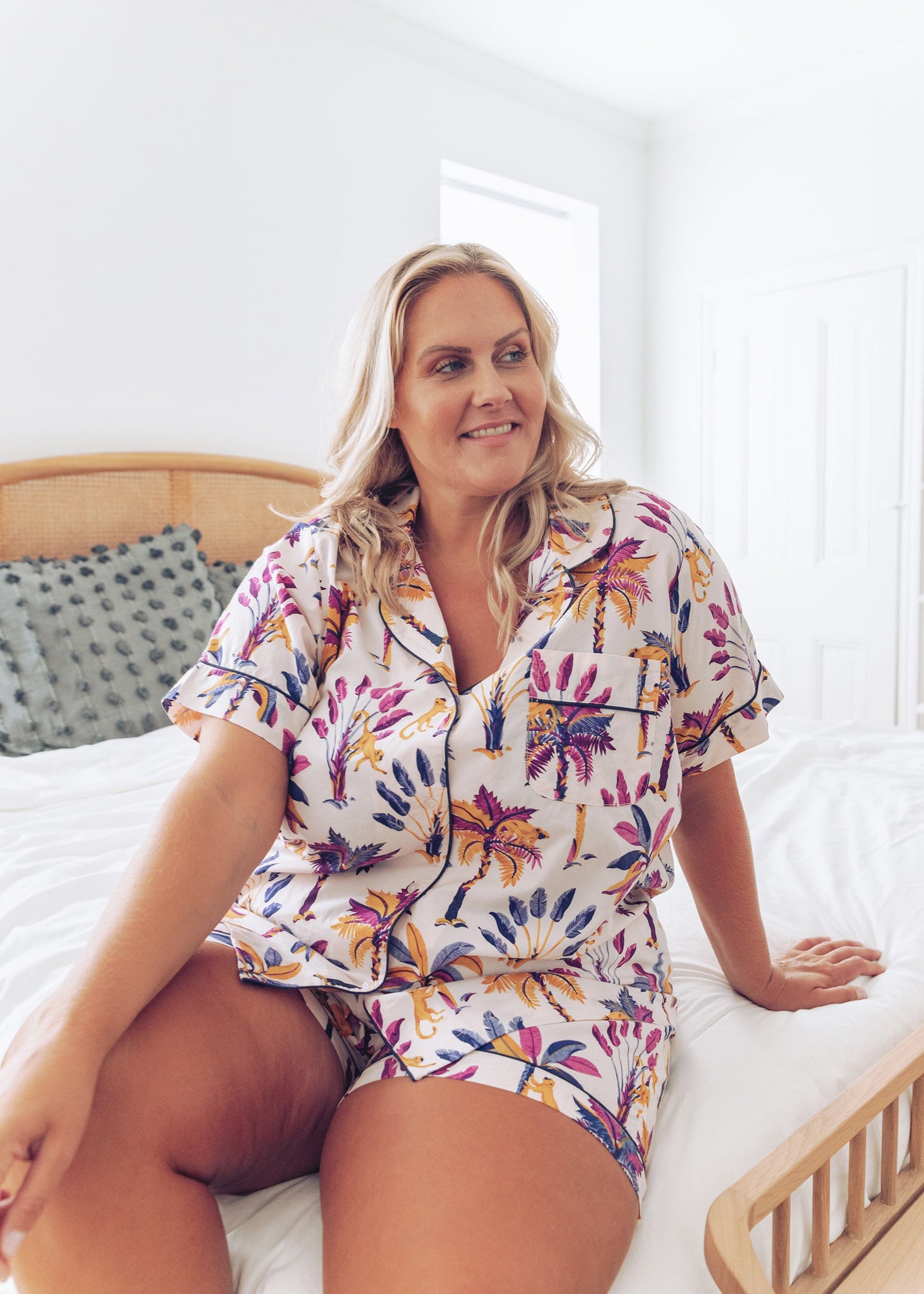 Short PJ Set | Royal Palms - Amethyst