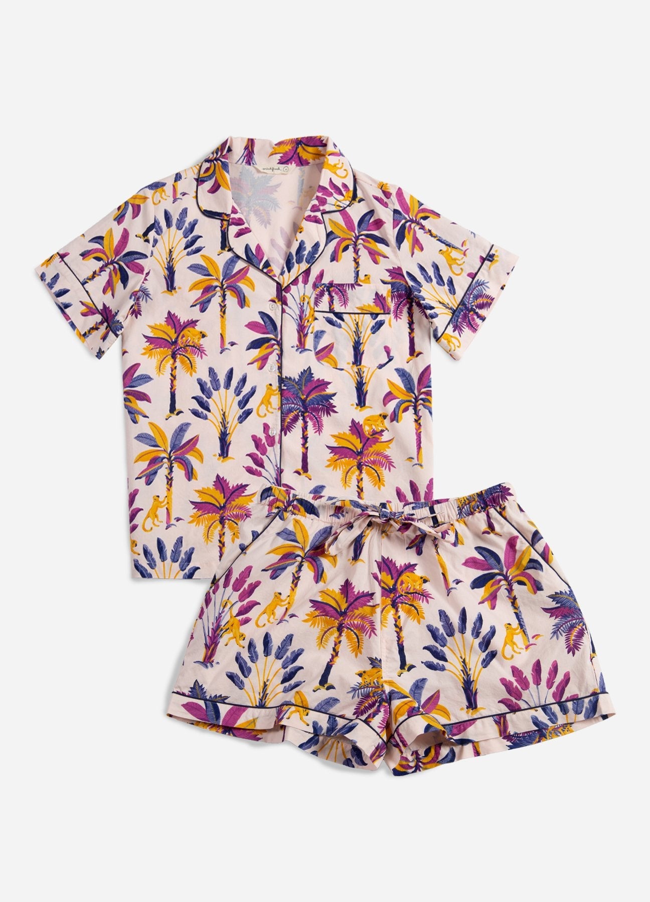 Short PJ Set | Royal Palms - Amethyst