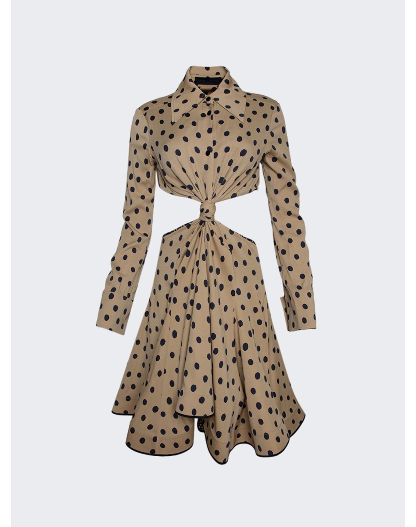 Proenza Schouler | Women | Printed Dot Cut-out Shirt Dress | Khaki