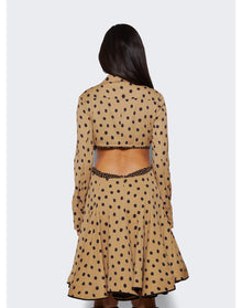 Proenza Schouler | Women | Printed Dot Cut-out Shirt Dress | Khaki