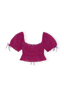 Purple Broderie Anglaise Cropped Top | Sparkling Grape