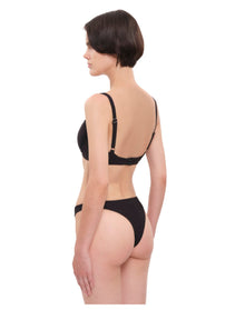 Pyxis Ribbed High Rise Bikini Bottom | Black