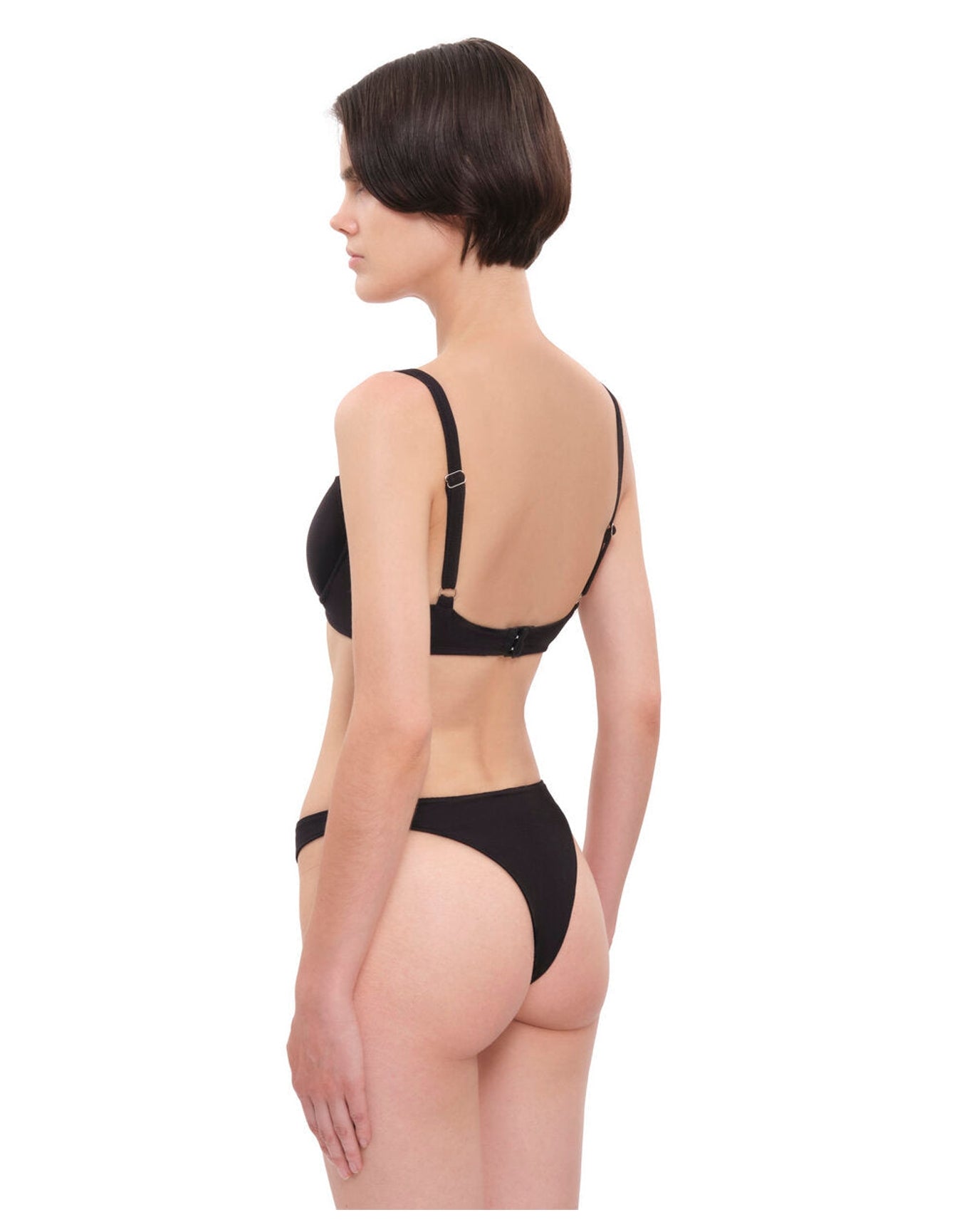 Pyxis Ribbed High Rise Bikini Bottom | Black