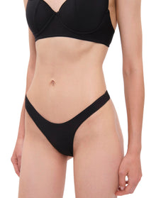 Pyxis Ribbed High Rise Bikini Bottom | Black