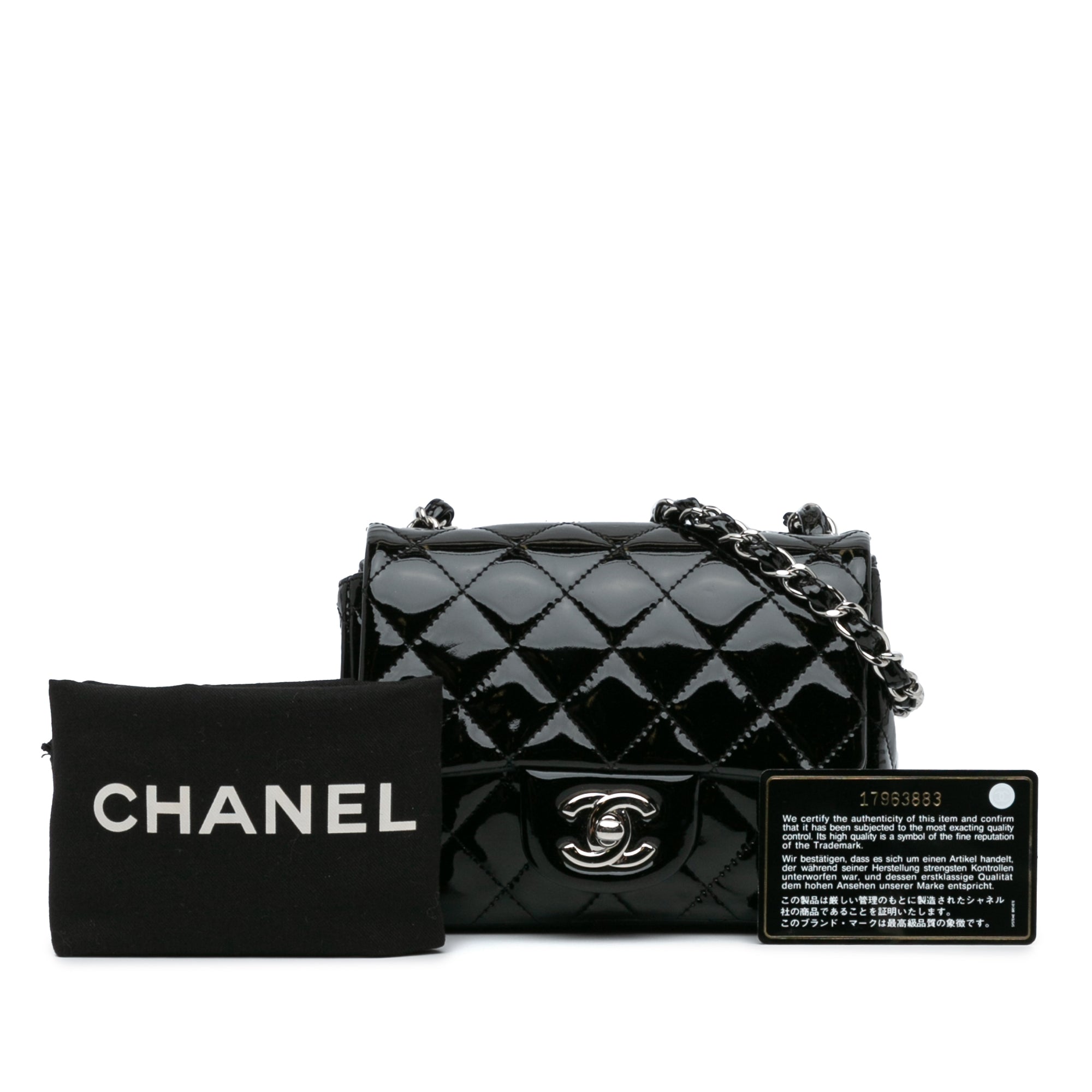 Chanel | Pre-Owned Mini Square Classic Patent Single Flap - X | Black
