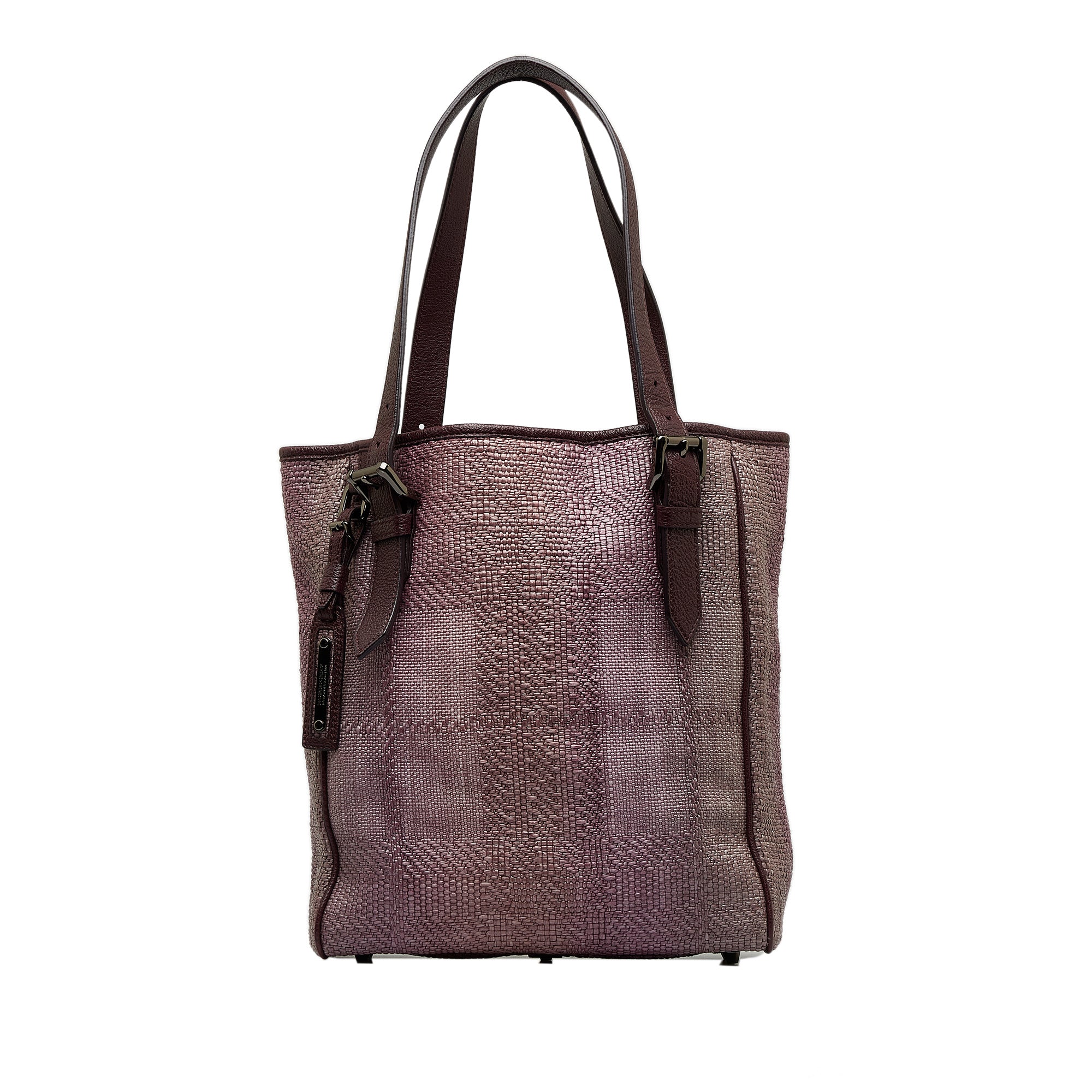 Burberry Pre-Owned Woven Canvas Tote | Women | Purple