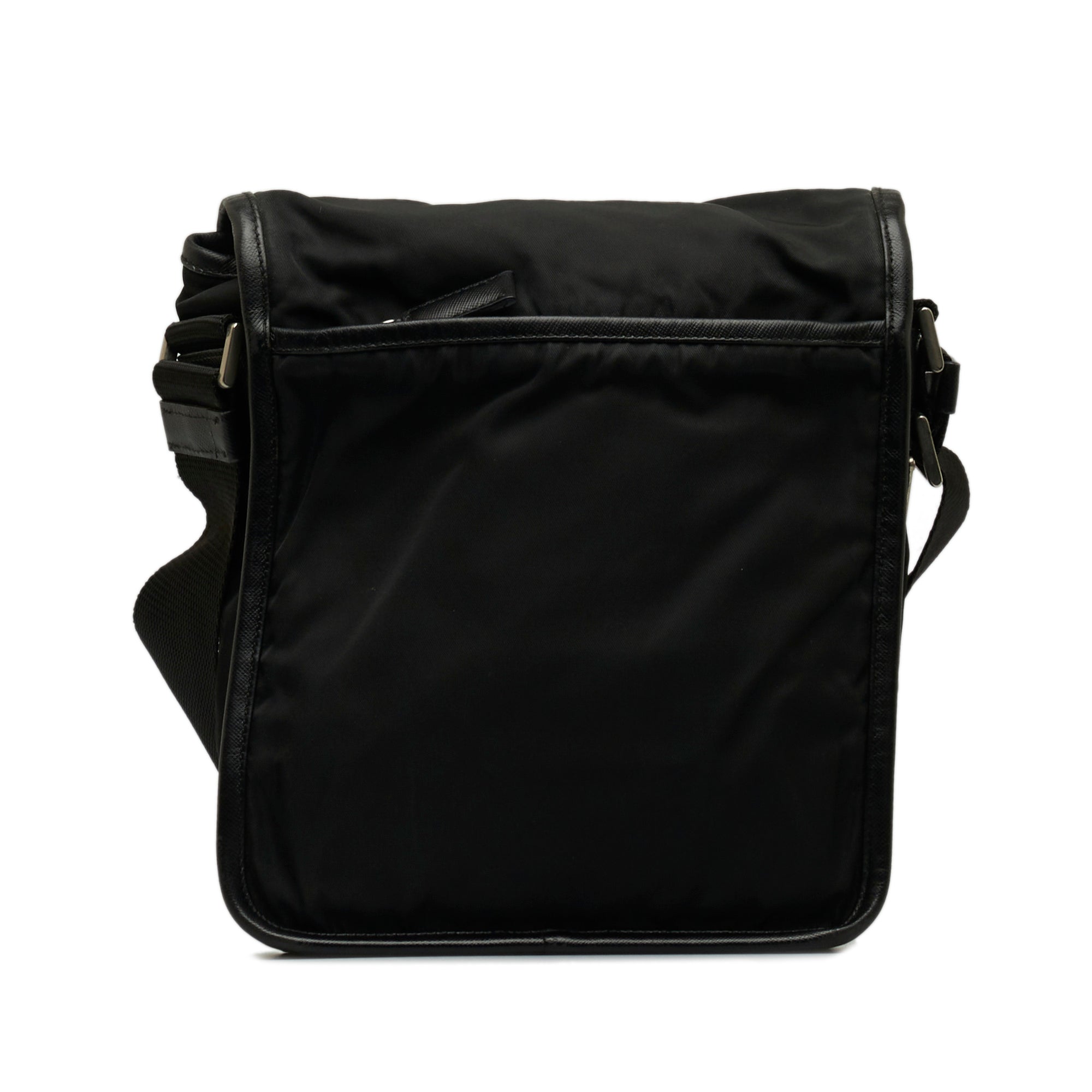 Prada | Pre-Owned Tessuto Buckle Messenger Bag | Black